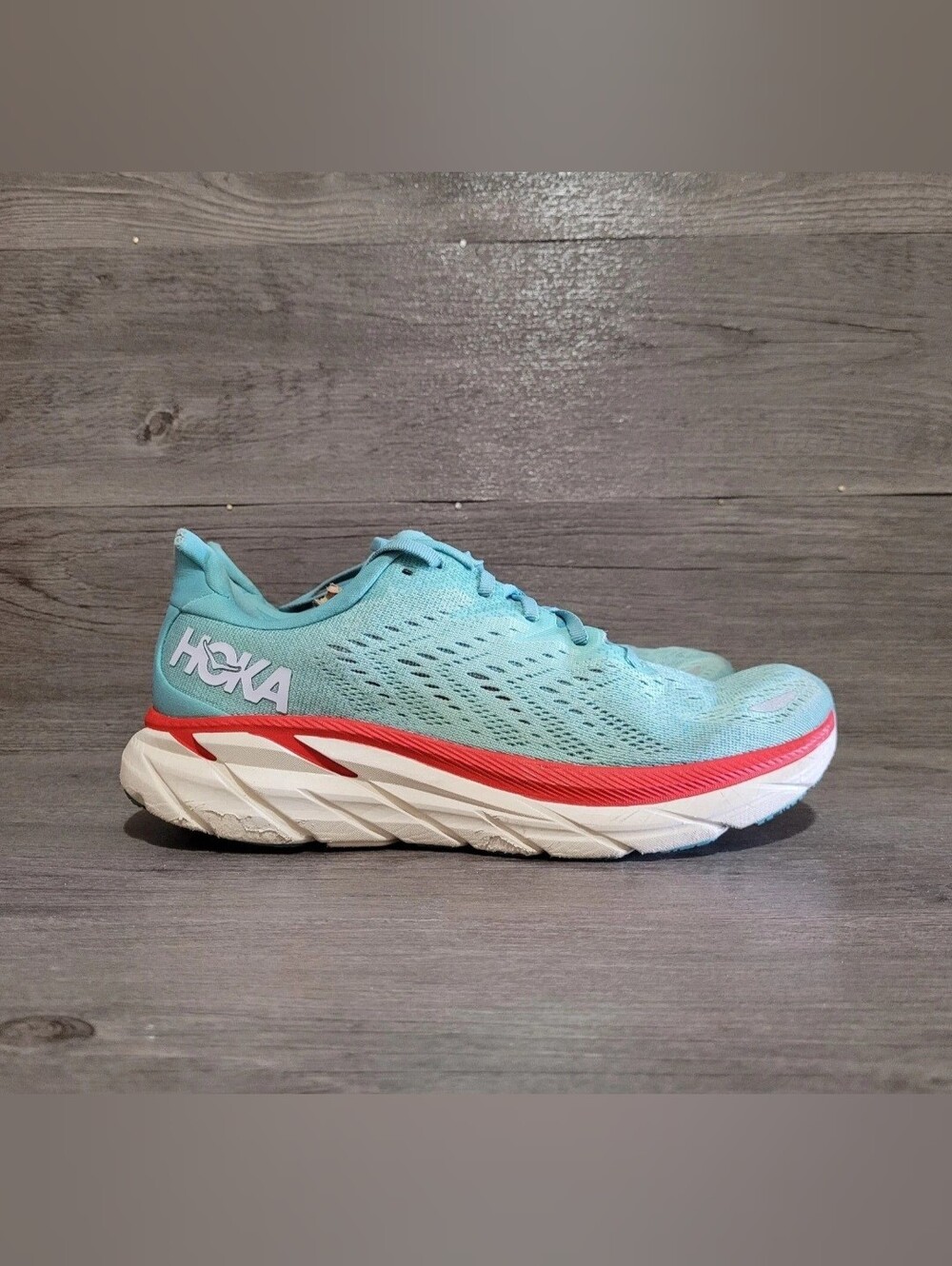 Hoka One One Clifton 8 Womens Size 9 B Blue Running Shoes Wmns